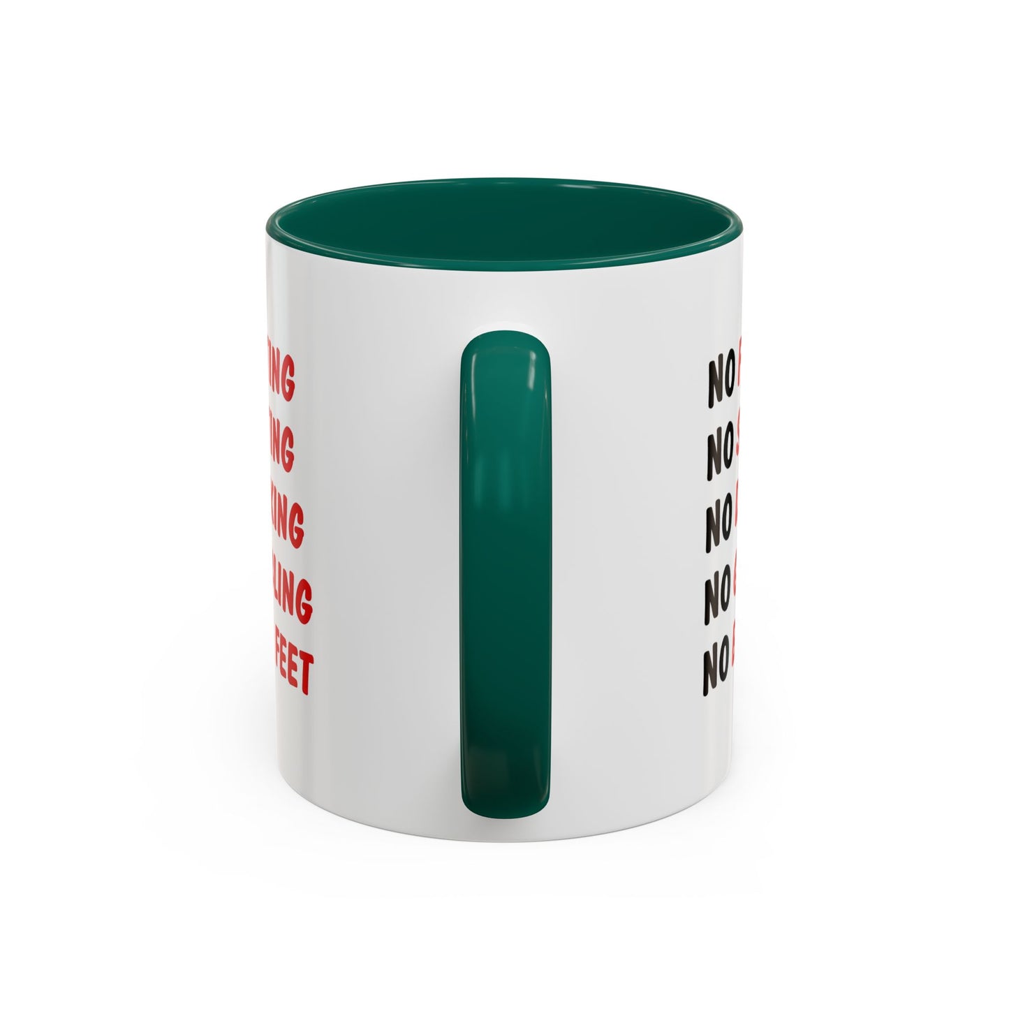 No Rules List Coffee Mug — Funny 'No Fighting, No Spitting, No Drinking…' Novelty Mug