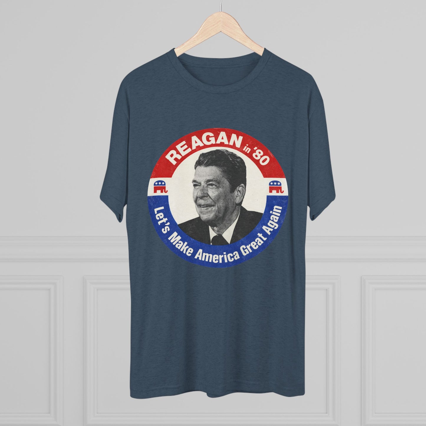 Vintage 1980 Campaign Tee — "Reagan '80 Let's Make America Great Again"