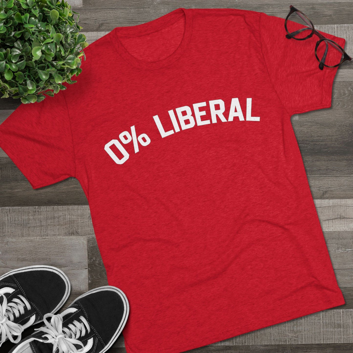 0% Liberal Graphic Tee — Minimal Political Statement T-Shirt