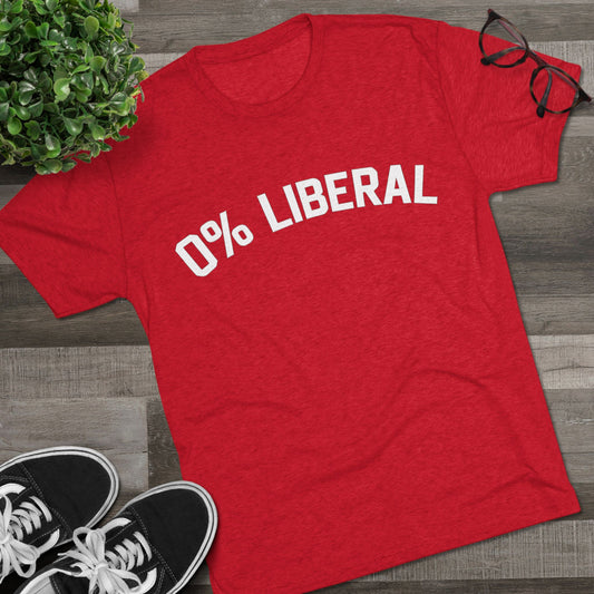 0% Liberal Graphic Tee — Minimal Political Statement T-Shirt