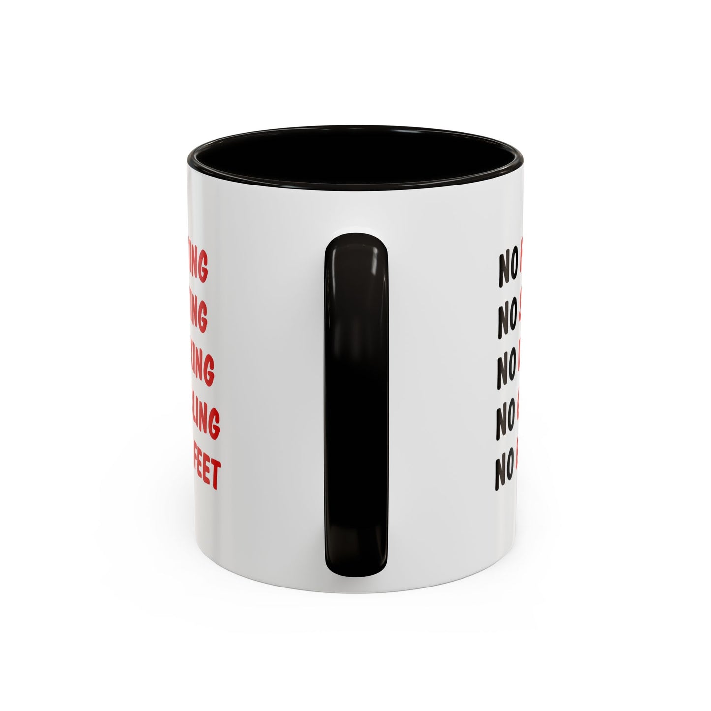 No Rules List Coffee Mug — Funny 'No Fighting, No Spitting, No Drinking…' Novelty Mug