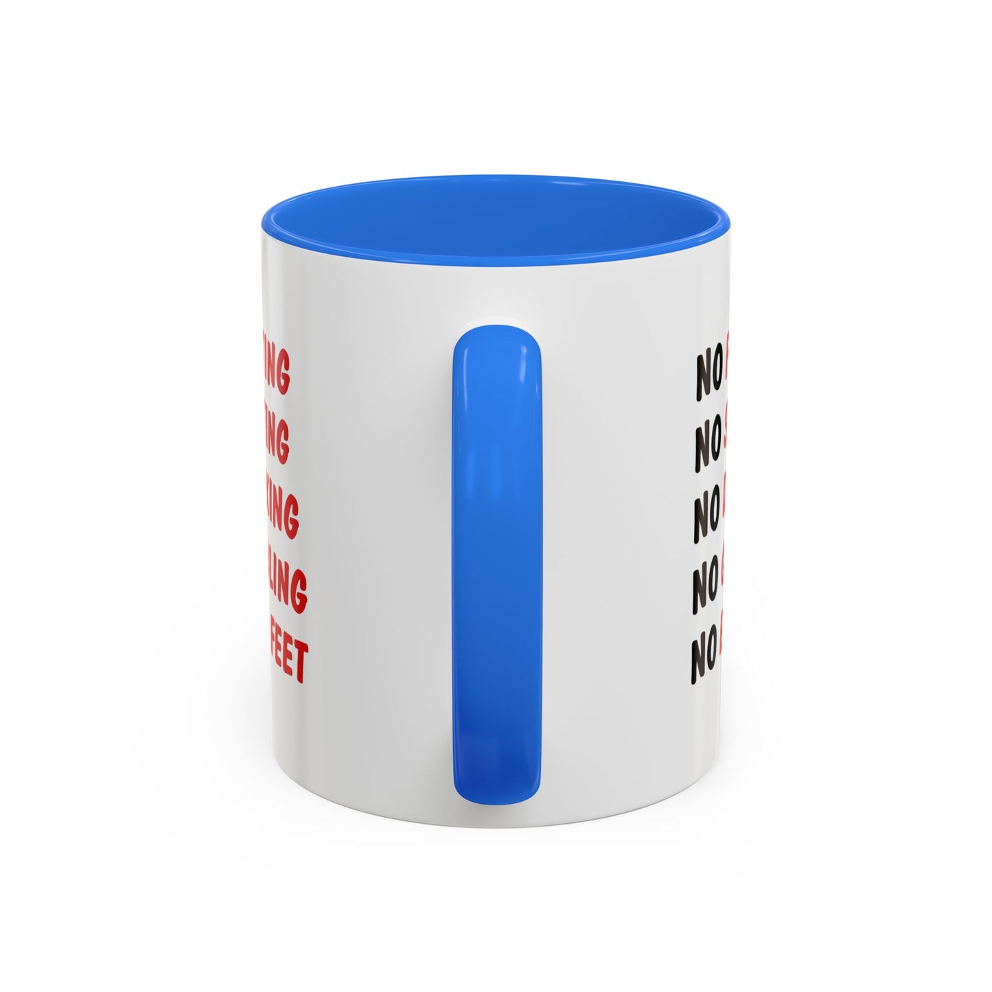 No Rules List Coffee Mug — Funny 'No Fighting, No Spitting, No Drinking…' Novelty Mug