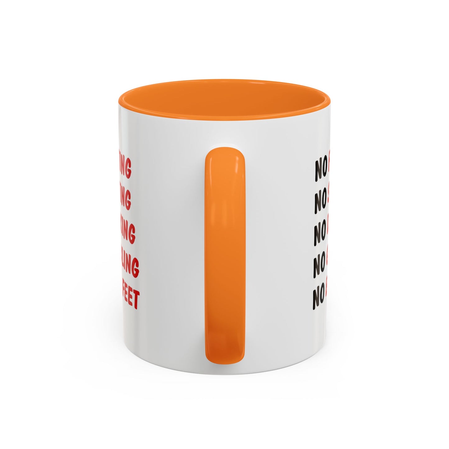No Rules List Coffee Mug — Funny 'No Fighting, No Spitting, No Drinking…' Novelty Mug