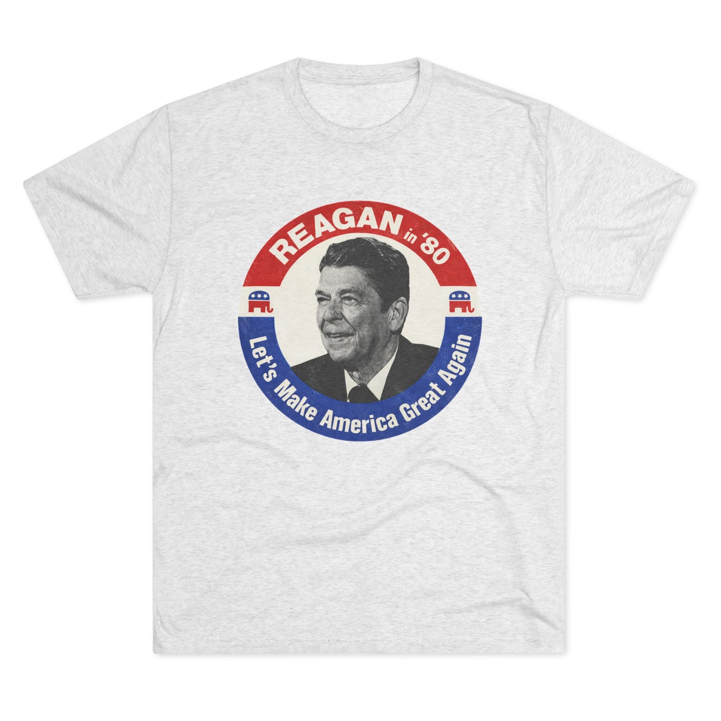 Vintage 1980 Campaign Tee — "Reagan '80 Let's Make America Great Again"