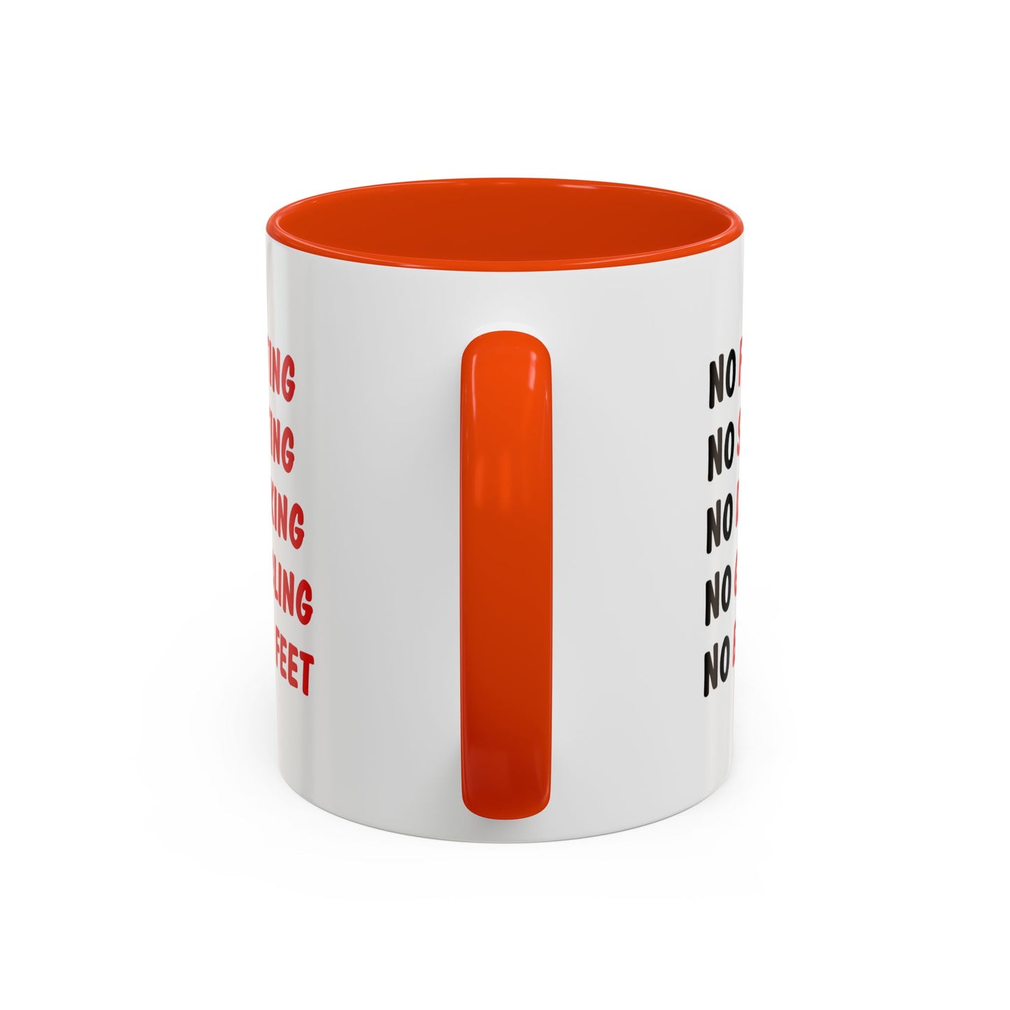 No Rules List Coffee Mug — Funny 'No Fighting, No Spitting, No Drinking…' Novelty Mug