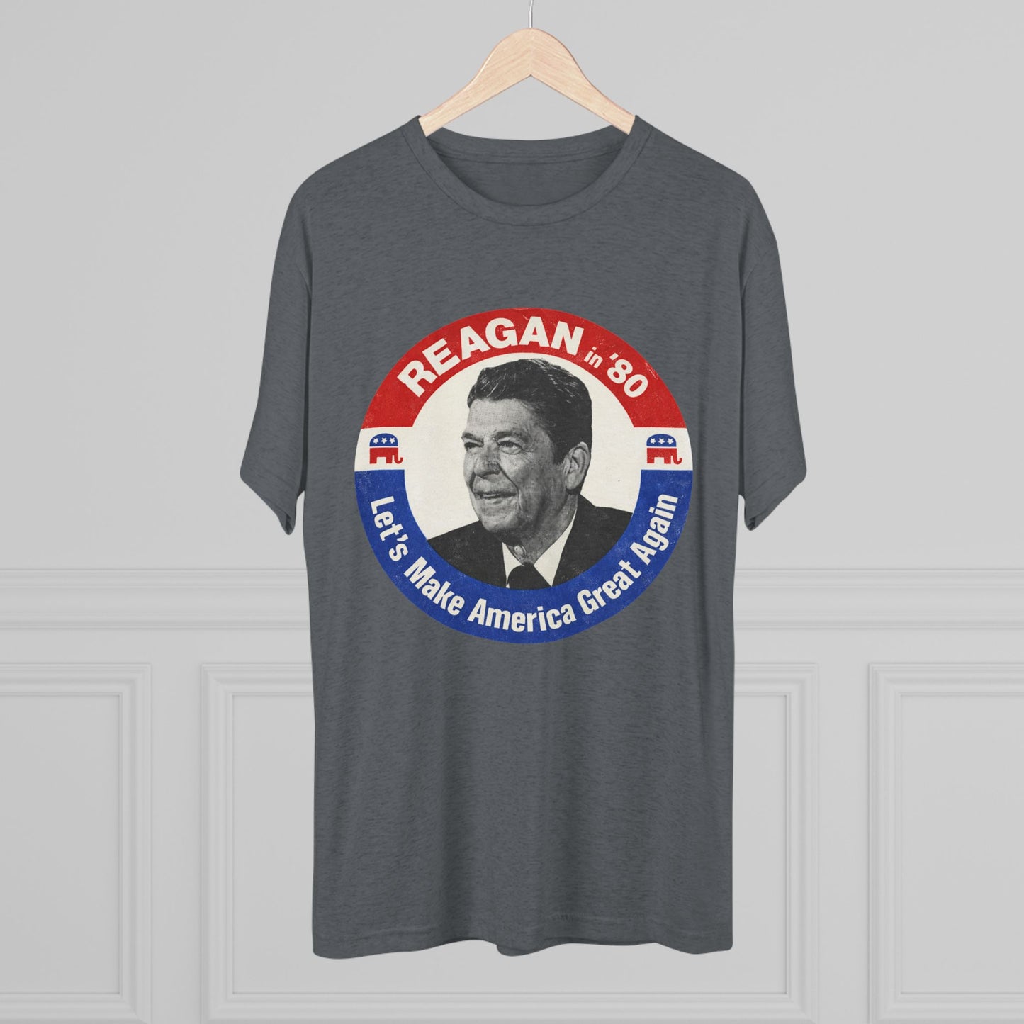 Vintage 1980 Campaign Tee — "Reagan '80 Let's Make America Great Again"