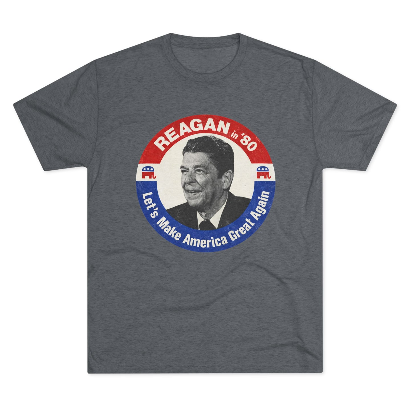Vintage 1980 Campaign Tee — "Reagan '80 Let's Make America Great Again"