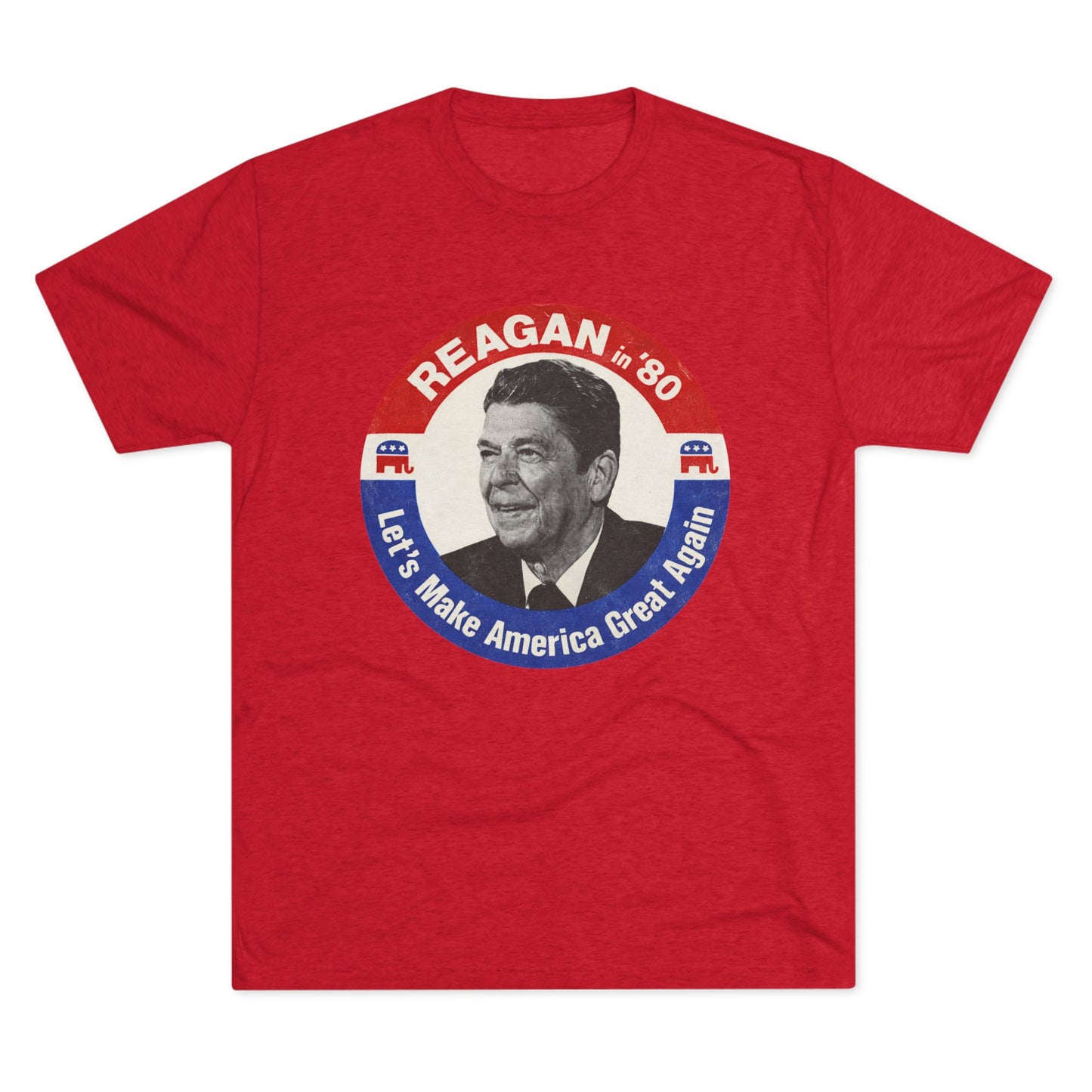 Vintage 1980 Campaign Tee — "Reagan '80 Let's Make America Great Again"