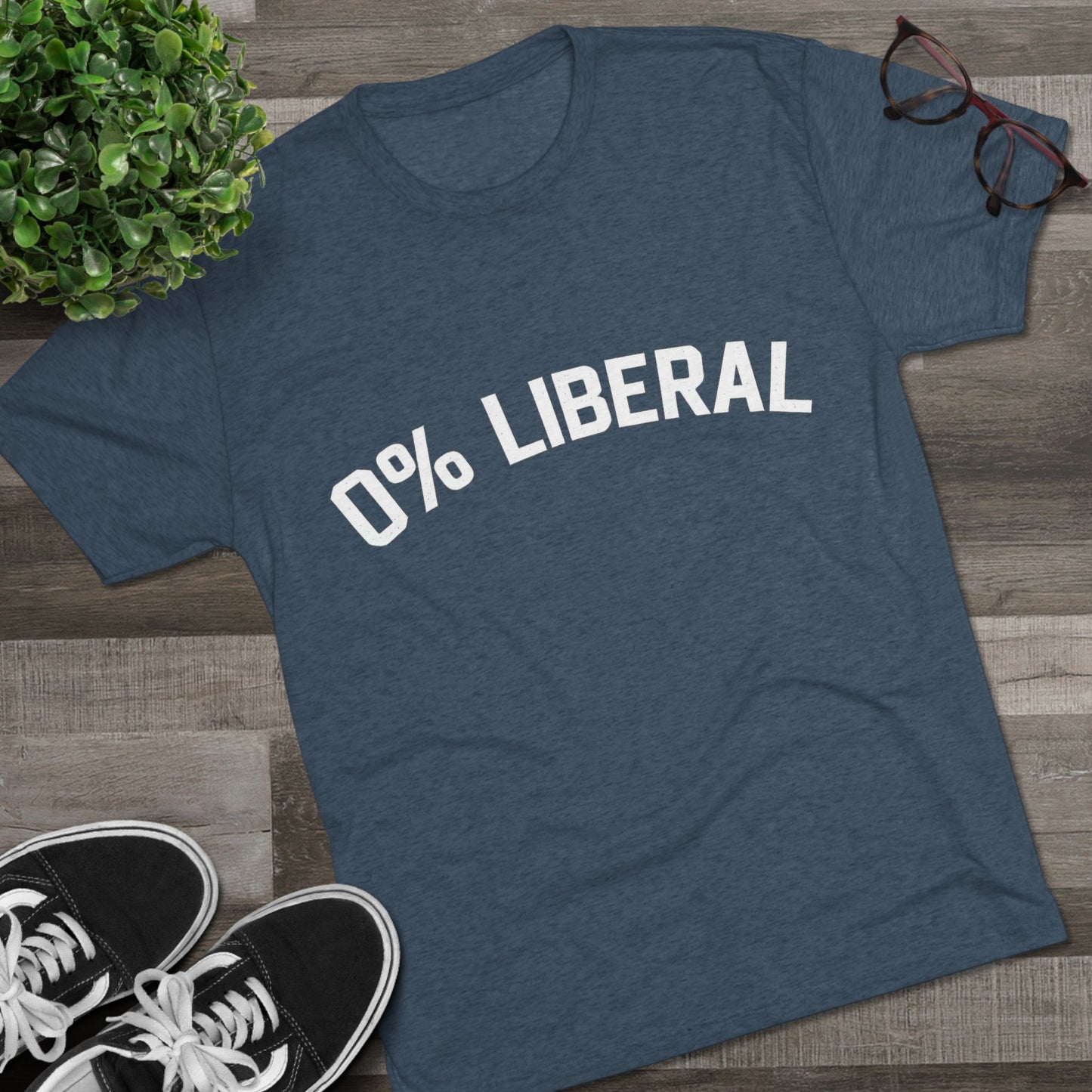 0% Liberal Graphic Tee — Minimal Political Statement T-Shirt