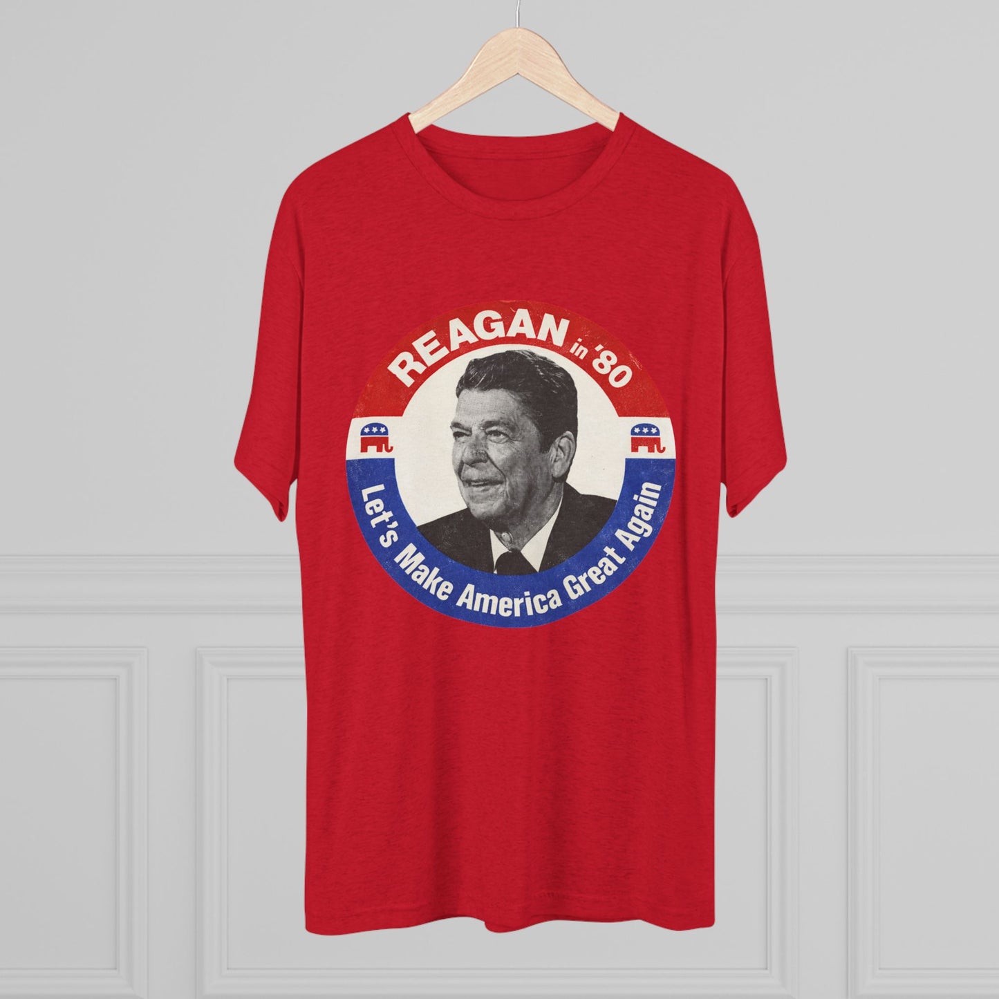 Vintage 1980 Campaign Tee — "Reagan '80 Let's Make America Great Again"