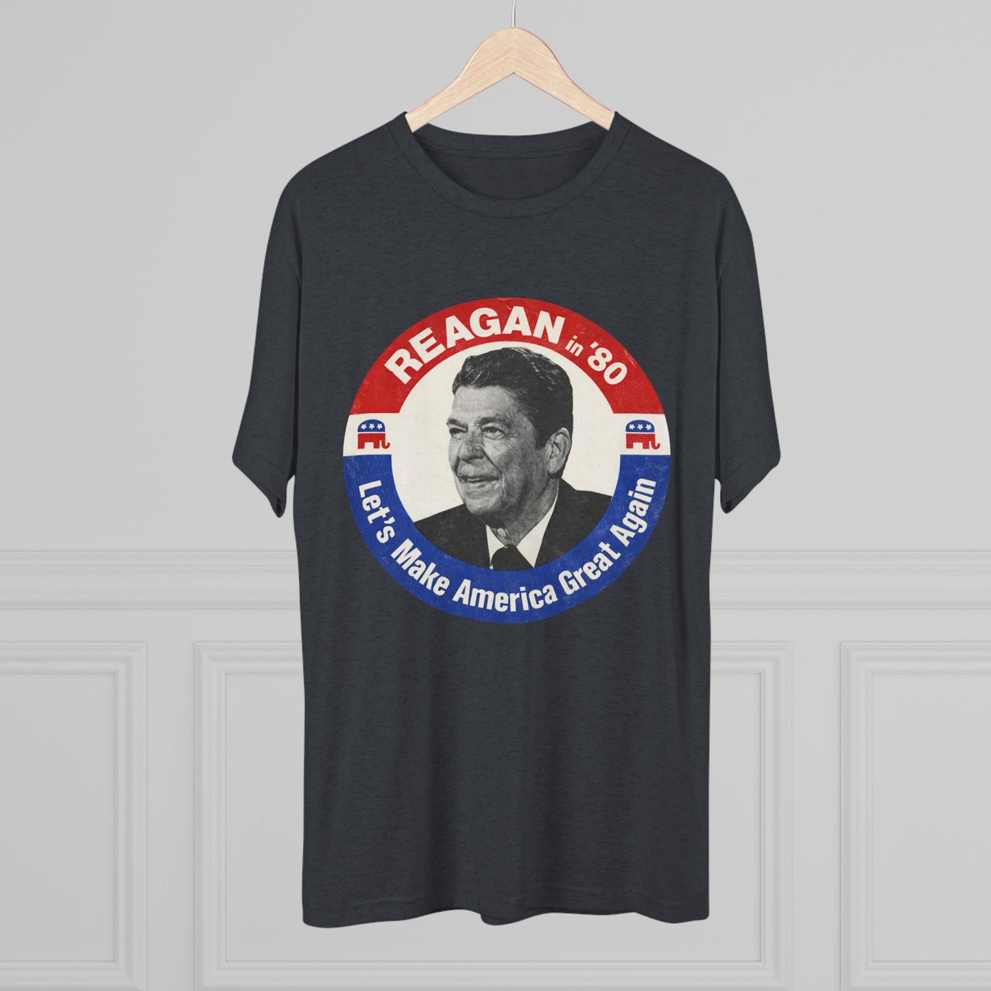Vintage 1980 Campaign Tee — "Reagan '80 Let's Make America Great Again"