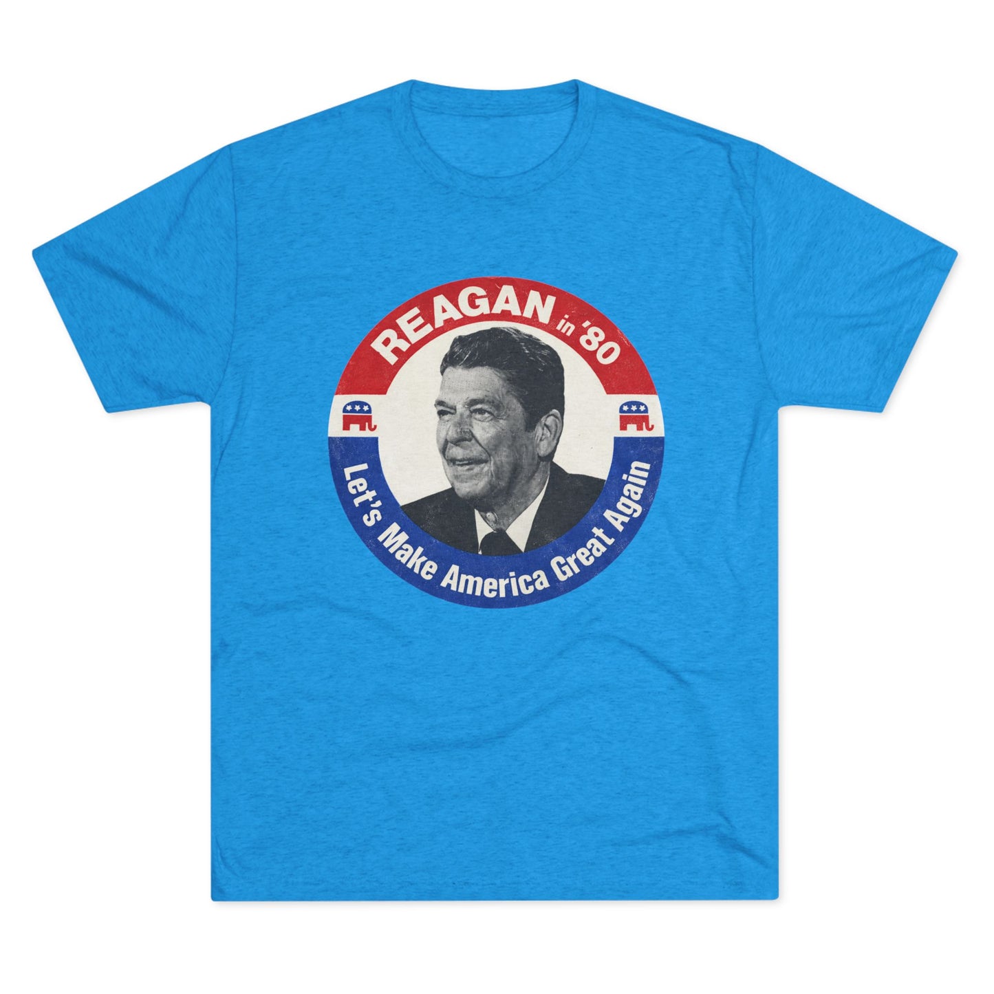 Vintage 1980 Campaign Tee — "Reagan '80 Let's Make America Great Again"