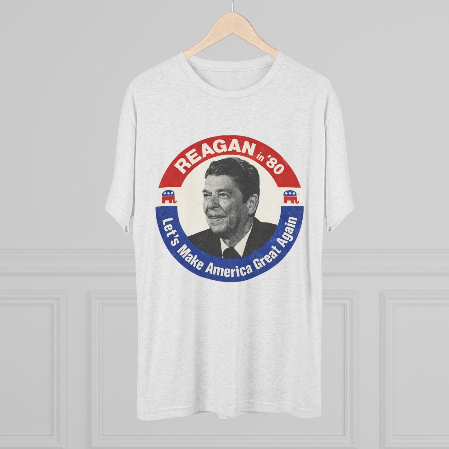 Vintage 1980 Campaign Tee — "Reagan '80 Let's Make America Great Again"