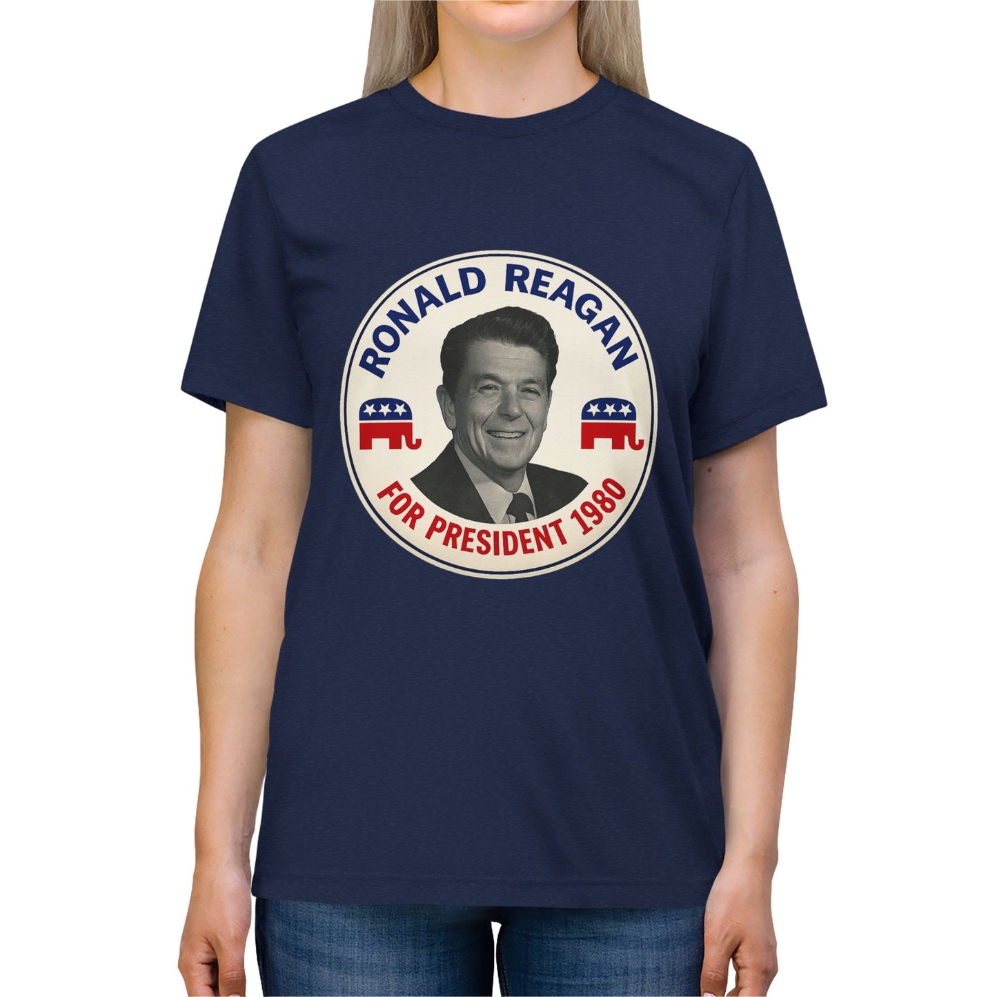 Vintage 1980 Presidential Campaign Tee — 'Ronald Reagan For President 1980'