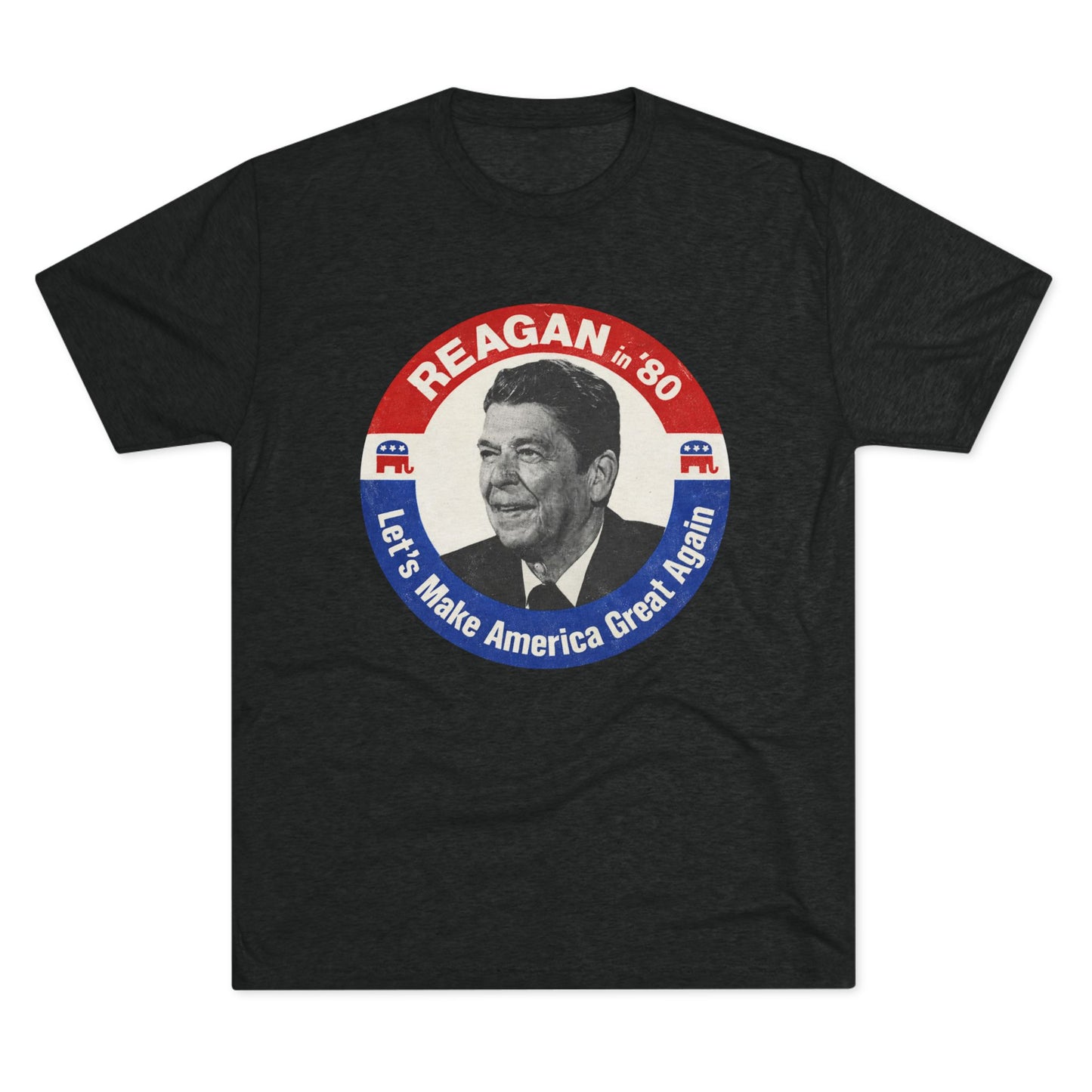 Vintage 1980 Campaign Tee — "Reagan '80 Let's Make America Great Again"