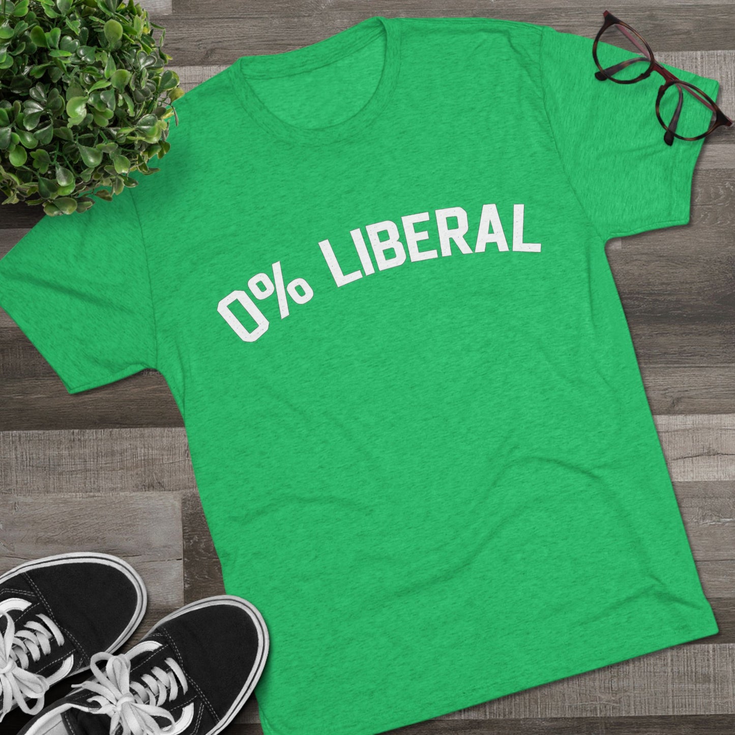 0% Liberal Graphic Tee — Minimal Political Statement T-Shirt