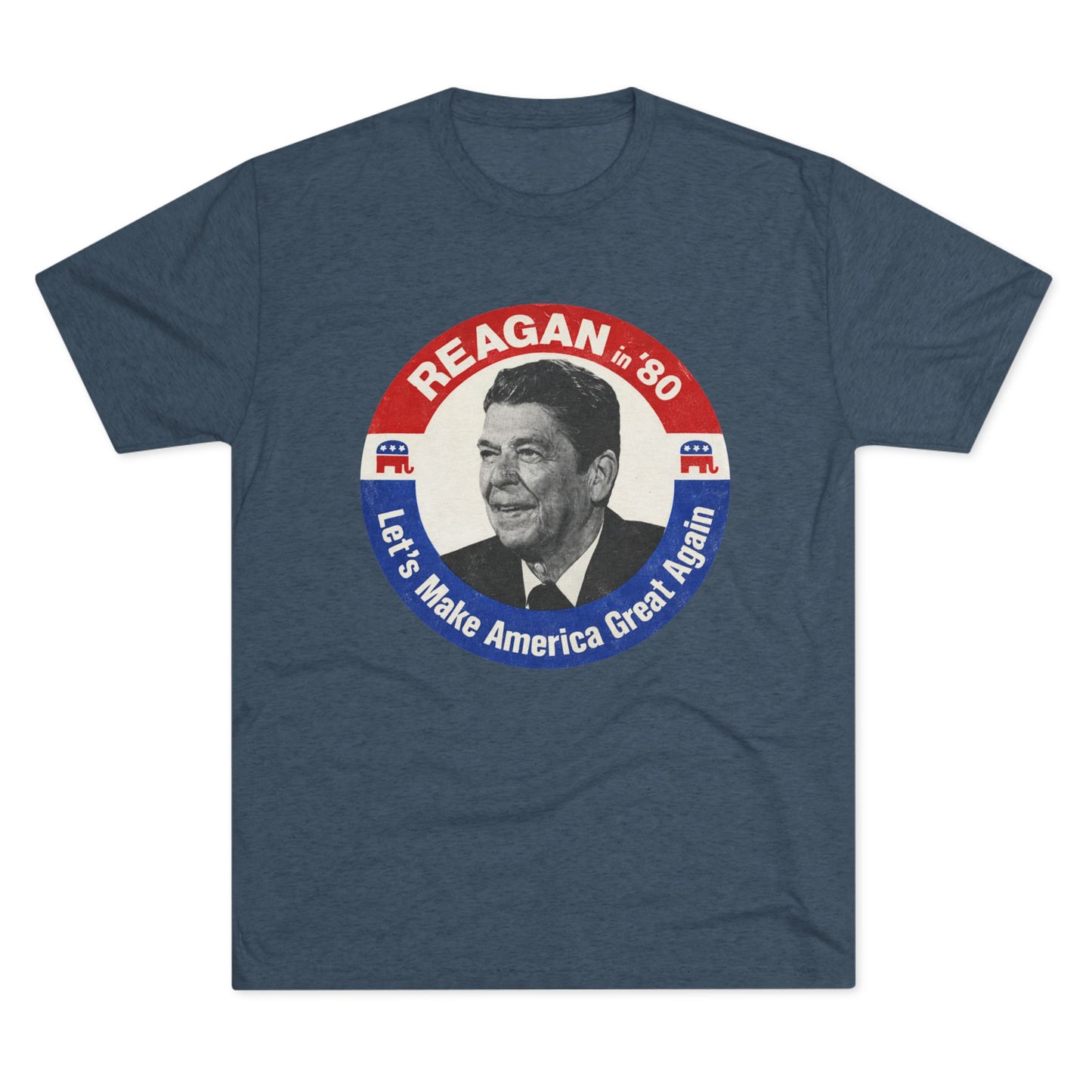 Vintage 1980 Campaign Tee — "Reagan '80 Let's Make America Great Again"