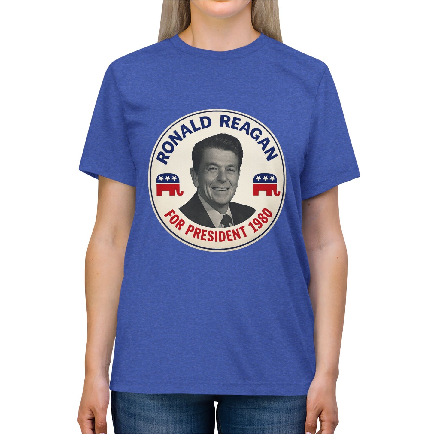 Vintage 1980 Presidential Campaign Tee — 'Ronald Reagan For President 1980'