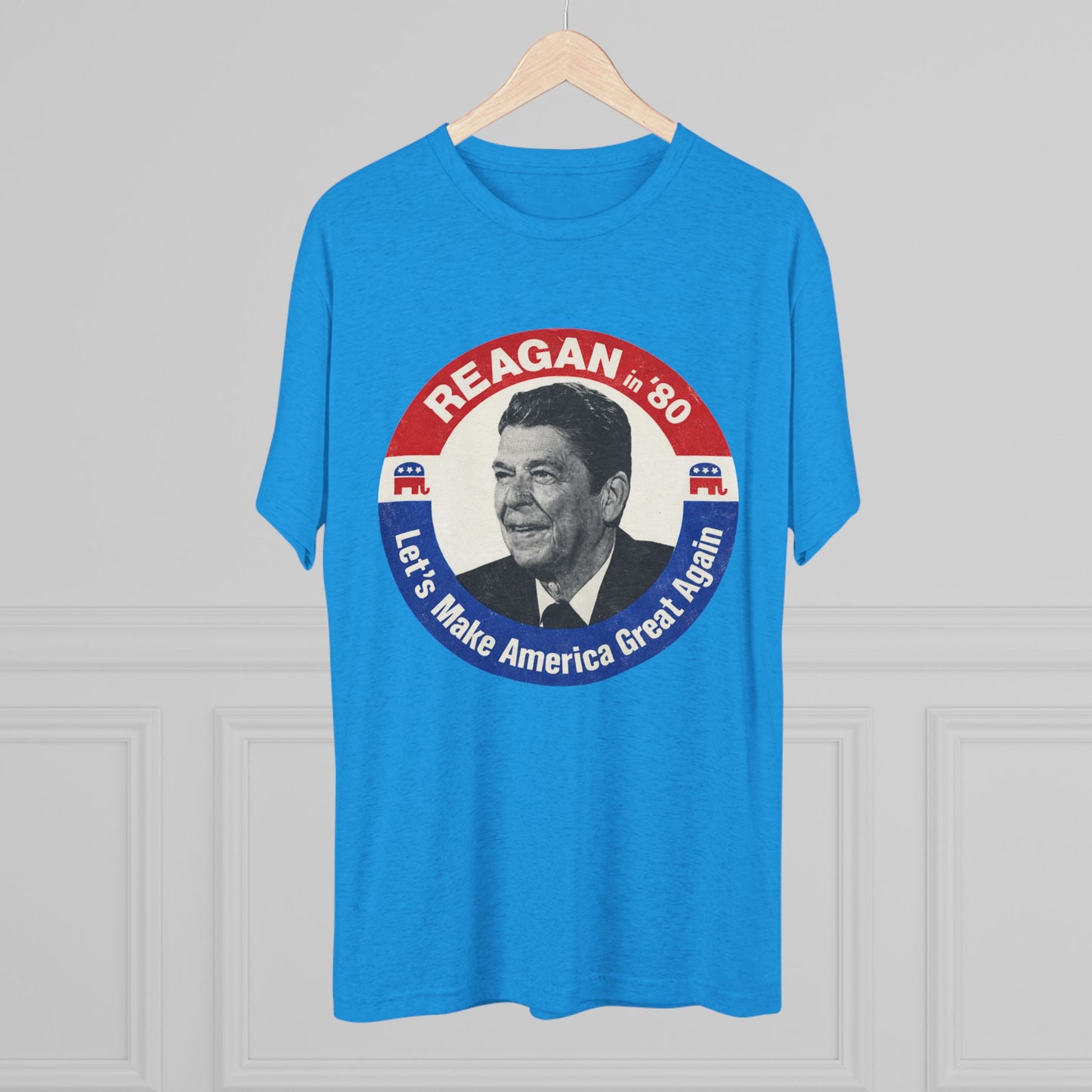 Vintage 1980 Campaign Tee — "Reagan '80 Let's Make America Great Again"