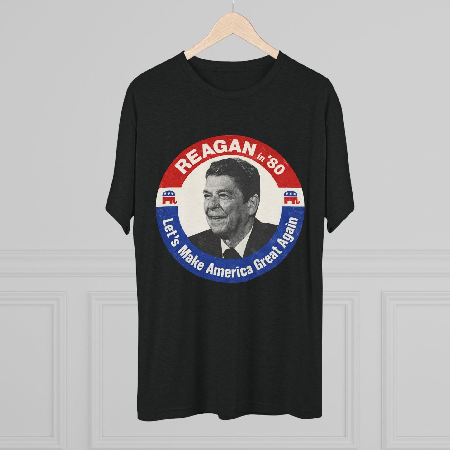 Vintage 1980 Campaign Tee — "Reagan '80 Let's Make America Great Again"
