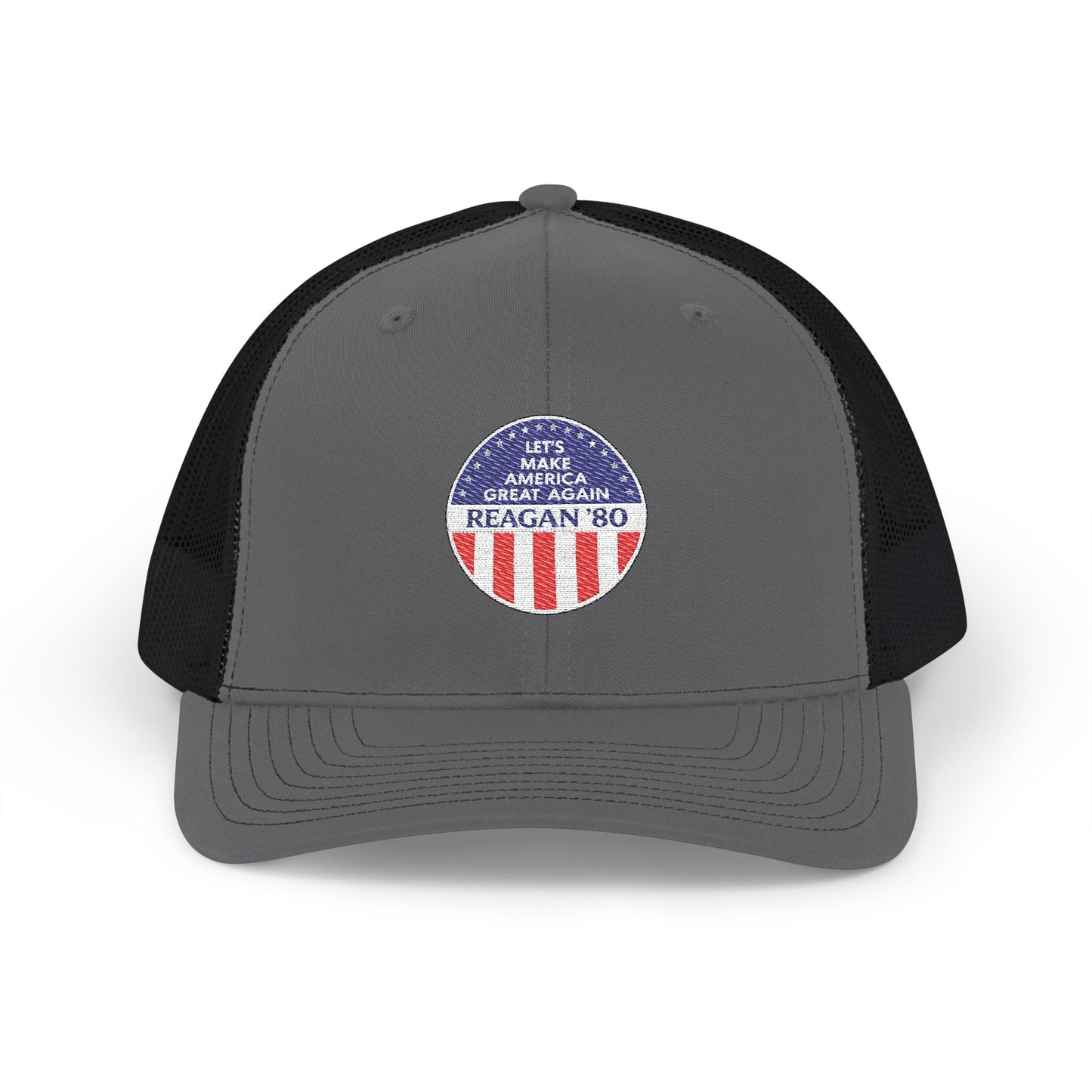 American Flag Patch Trucker Cap – "Let's Make America Great Again" Vintage Snapback